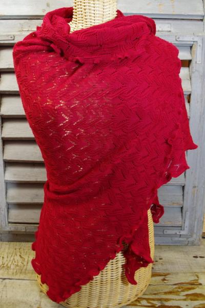 Invero Dreiecktuch Burgunder, Sonderfarbe, reine Merinowolle